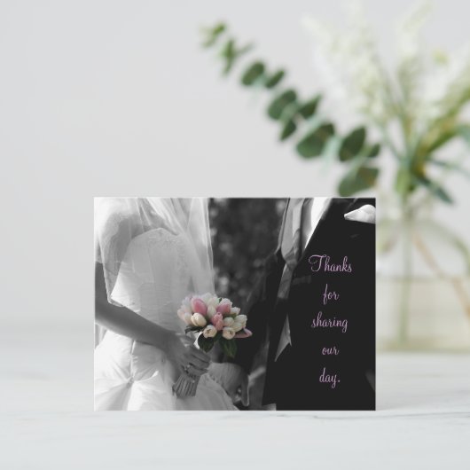 Hübsche Rosa Postkarte (Stehend Vorderseite)