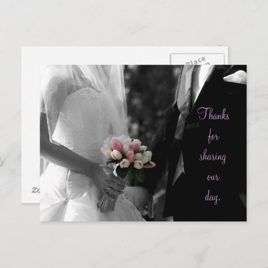 Hübsche Rosa Postkarte (Vorne/Hinten)