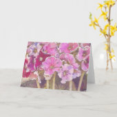 Hübsche rosa Primrose Blume Art Karte (Gelbe Blume)