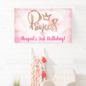 Hübsche rosa Prinzessin Birthday Banner (Insitu)
