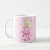 Hübsche rosa Prinzessin Blonde Girl Custom Kids Kaffeetasse (Links)