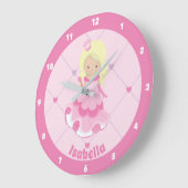 Hübsche Rosa Prinzessin Custom Girls Schlafzimmer Große Wanduhr (Winkel)