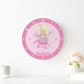Hübsche Rosa Prinzessin Custom Girls Schlafzimmer Große Wanduhr (Zuhause)