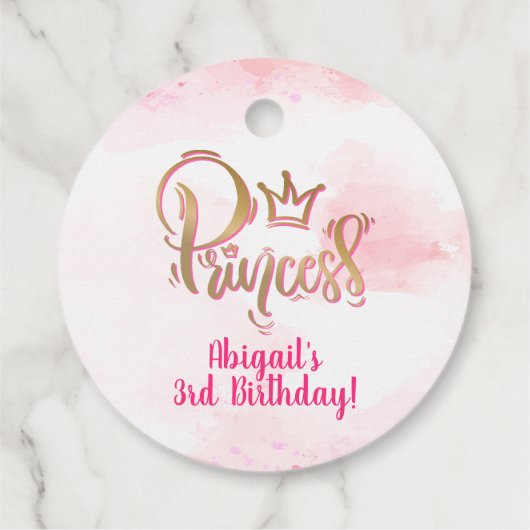 Hübsche Rosa Prinzessin Geschenkanhänger (Rückseite)