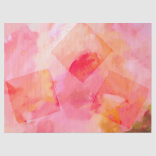 Hübsche rosa Quadrate Abstraktes Gewebepapier Seidenpapier (Vorderseite)