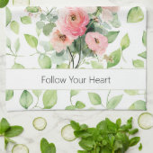 Hübsche rosa Ranunculus-Blumen Geschirrtuch (Gefaltet)