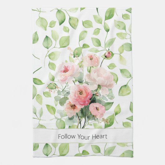 Hübsche rosa Ranunculus-Blumen Geschirrtuch (Vertikal)