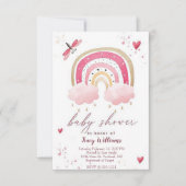 Hübsche Rosa Regenbogenbrause Einladung (Vorderseite)