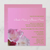 Hübsche Rosa Rhododendron Blume Hochzeit Einladung (Vorne/Hinten)
