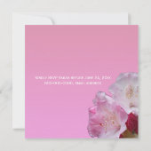 Hübsche Rosa Rhododendron Blume Hochzeit Einladung (Rückseite)