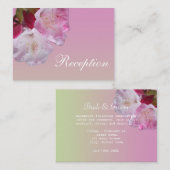 Hübsche Rosa Rhododendron Blume Hochzeitsempfang Begleitkarte (Vorne/Hinten)