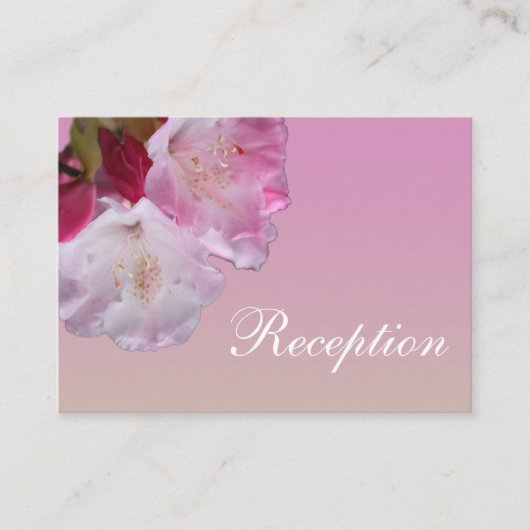 Hübsche Rosa Rhododendron Blume Hochzeitsempfang Begleitkarte (Vorderseite)