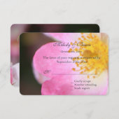 Hübsche Rosa Rosa-Blume Hochzeit RSVP Karte (Vorne/Hinten)