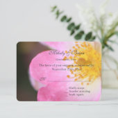 Hübsche Rosa Rosa-Blume Hochzeit RSVP Karte (Stehend Vorderseite)