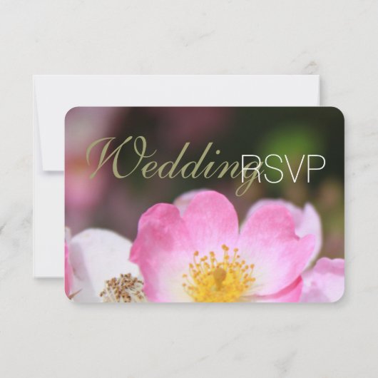 Hübsche Rosa Rosa-Blume Hochzeit RSVP Karte (Rückseite)
