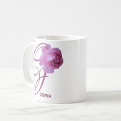 Hübsche rosa Rosa-Blume mit individuellem Gemma-Na Kaffeetasse (Vorderseite Links)