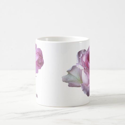 Hübsche rosa Rosa-Blume mit individuellem Gemma-Na Kaffeetasse (Mittel)
