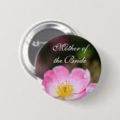 Hübsche Rosa Rosa Blume Taste für Hochzeiten. Button (Vorne & Hinten)