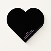 Hübsche Rosa Rosa Blütenschwarz Herzspass Notizblock (Rückseite)