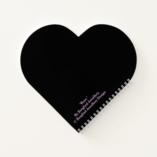 Hübsche Rosa Rosa Blütenschwarz Herzspass Notizblock (Rückseite)