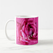 Hübsche Rosa Rosa, Marion-Name Kaffeetasse (Links)