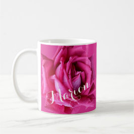 Hübsche Rosa Rosa, Marion-Name Kaffeetasse