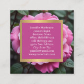 Hübsche rosa Rose AI Quadratische Visitenkarte (Rückseite)