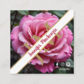 Hübsche rosa Rose AI Quadratische Visitenkarte (Vorderseite)