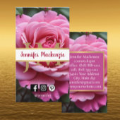Hübsche rosa Rose AI Visitenkarte