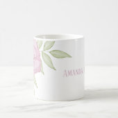 Hübsche Rosa Rose Einfache Minimalistische Blume Kaffeetasse (Mittel)