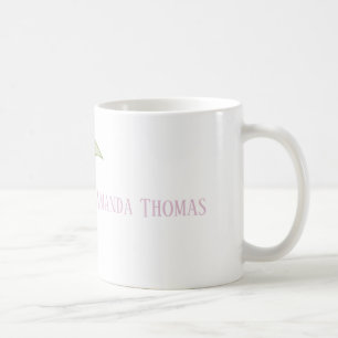Hübsche Rosa Rose Einfache Minimalistische Blume Kaffeetasse