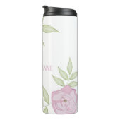 Hübsche Rosa Rose Einfache Minimalistische Blume Thermosbecher (Nach rechts gedreht)