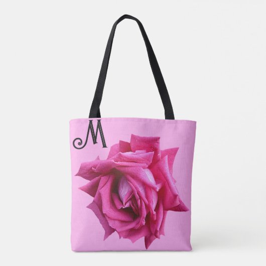 Hübsche Rosa Rose floral boho Mode mädchenhaft Tasche (Rückseite)