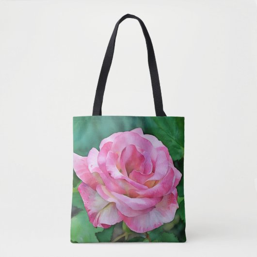 Hübsche Rosa Rose im Garten Tasche (Vorderseite)