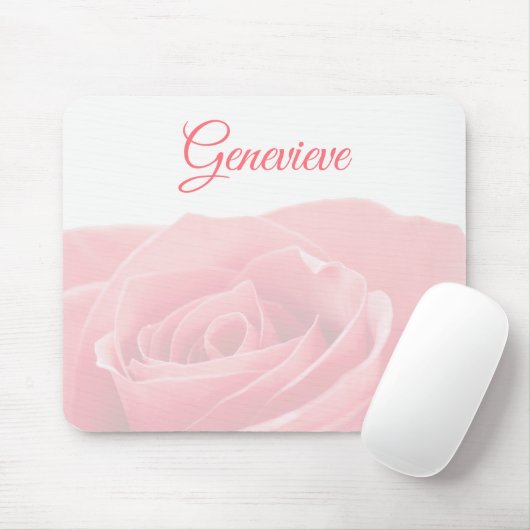 Hübsche rosa Rose personalisiert mit Mousepad (Mit Mouse)
