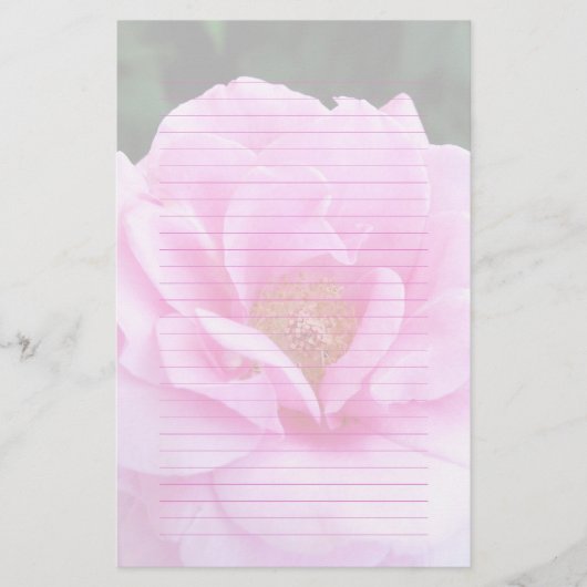 Hübsche rosa Rose - Romantisches Papier für die Le (Vorderseite)