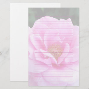 Hübsche rosa Rose - Romantisches Papier für die Le