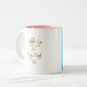 Hübsche rosa Rose Zweifarbige Tasse (Vorderseite Links)