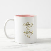 Hübsche rosa Rose Zweifarbige Tasse (Links)