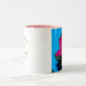 Hübsche rosa Rose Zweifarbige Tasse (Mittel)