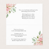 Hübsche rosa Rosen auf Blumen des Weiß-| gefaltet Visitenkarten (Innenseite Aufgefaltet)