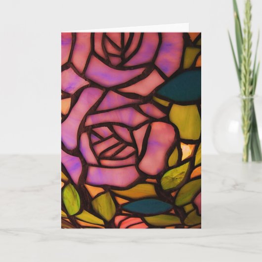 Hübsche rosa Rosen-beflecktes Karte (Vorderseite)