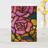 Hübsche rosa Rosen-beflecktes Karte (Gelbe Blume)