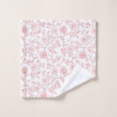 Hübsche rosa Rosen Blumen Badhandtuch Set (Waschlappen)