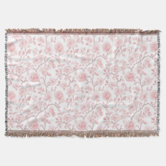 Hübsche rosa Rosen Blumen Decke (Vorderseite)