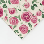 Hübsche rosa Rosen Blumen Fleecedecke (Ecke)