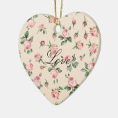 Hübsche rosa Rosen Blumen Keramik Ornament (Links)