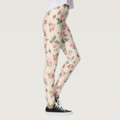 Hübsche rosa Rosen Blumen Leggings (Rechts)