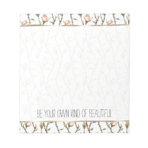 Hübsche rosa Rosen Blumen Notizblock