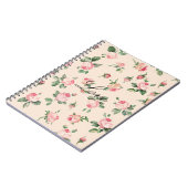 Hübsche rosa Rosen Blumen Notizblock (Linke Seite)